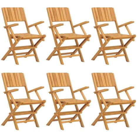 Chaises de jardin pliantes lot de 6 55x61x90 bois massif teck (1/5)