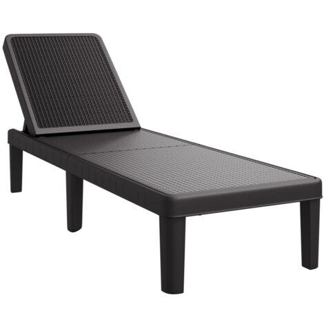 Chaise longue noir 159x57x83,5 polypropylène (1/5)
