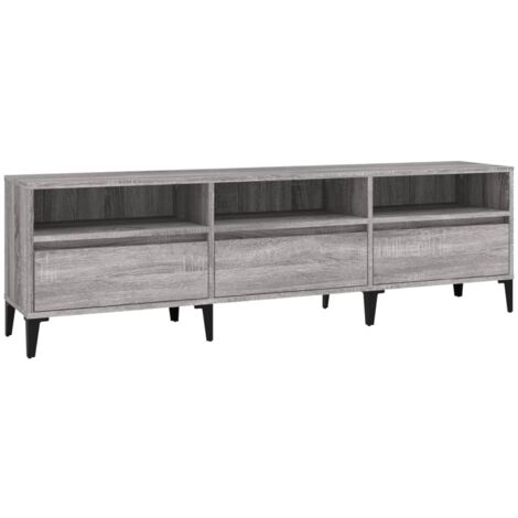Meuble TV sonoma gris 150x30x44,5 bois d'ingénierie (1/5)