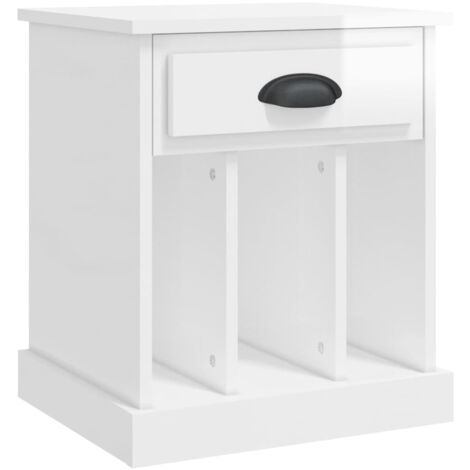 Table de chevet blanc brillant 43x36x50 (1/5)