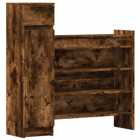 Armoire à chaussures chêne fumé bois d'ingénierie (1/5)
