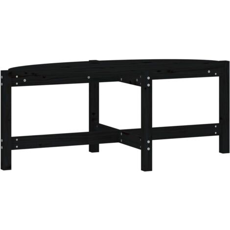 Table basse Noir 118x63x45 Bois massif de pin (1/5)