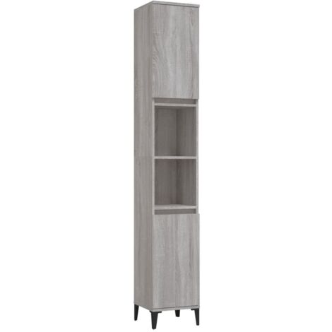 Armoire de bain sonoma gris 30x30x190 bois d'ingénierie (1/5)