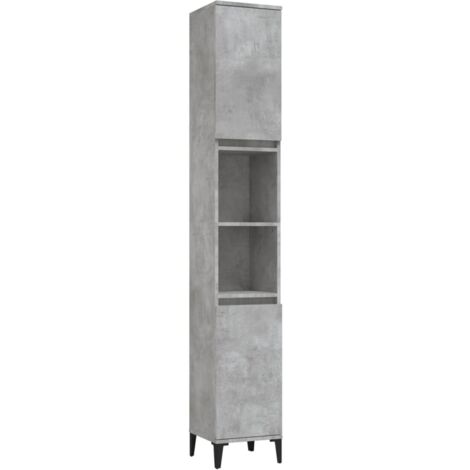 Armoire de salle de bain gris béton 30x30x190 (1/5)