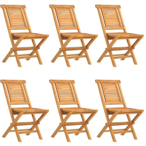 Chaises de jardin pliantes lot de 6 47x63x90 bois massif teck (1/5)