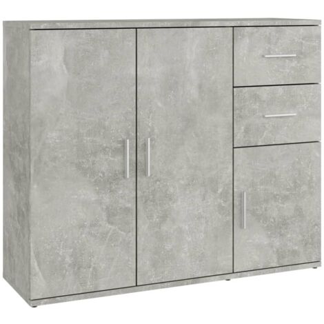 Buffet Gris béton 91x29,5x75 Bois d'ingénierie (1/5)