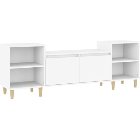 Meuble TV Blanc 160x35x55 Bois d'ingénierie (1/5)