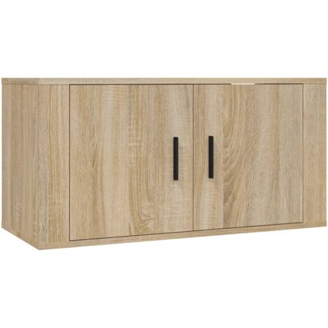 Meuble TV mural Chêne Sonoma 80x34,5x40 (1/5)