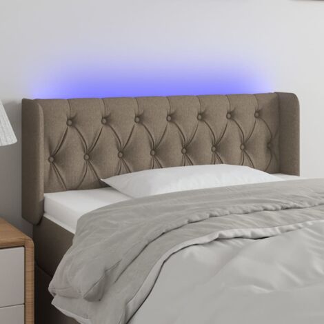 Tête de lit à LED Taupe 93x16x78-88 Tissu (1/5)