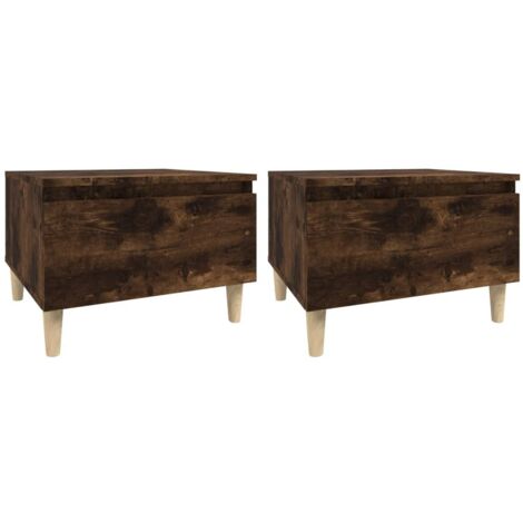 Tables d'appoint 2 pcs Chêne fumé 50x46x35 Bois ingénierie (1/5)