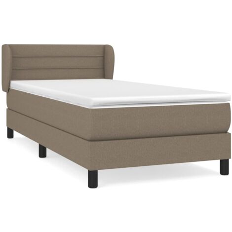 Sommier à lattes de lit avec matelas Taupe 90x190 Tissu (1/5)