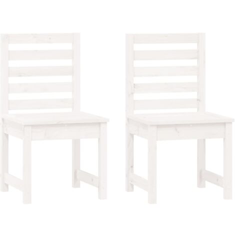 Chaises de jardin 2 pcs blanc 40,5x48x91,5 bois massif de pin (1/5)