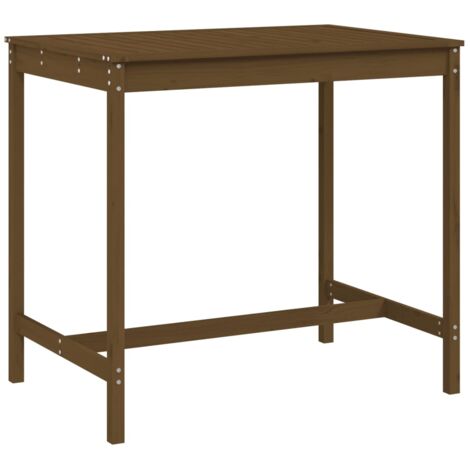 Table de jardin marron miel 121x82,5x110 bois massif de pin (1/5)