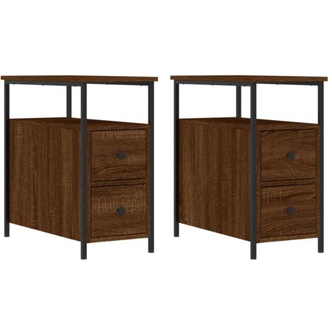 Tables de chevet 2pcs chêne marron 30x60x60 bois d'ingénierie (1/5)