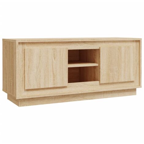 Meuble TV chêne sonoma 102x35x45 bois d'ingénierie (1/5)