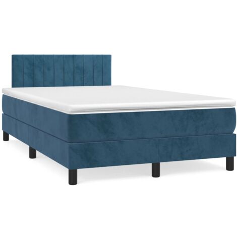 Sommier à lattes de lit avec matelas LED bleu foncé 120x190 (1/5)