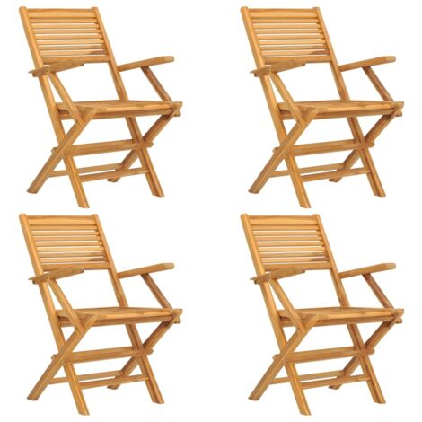 Chaises de jardin pliantes lot de 4 55x62x90 bois massif teck (1/5)