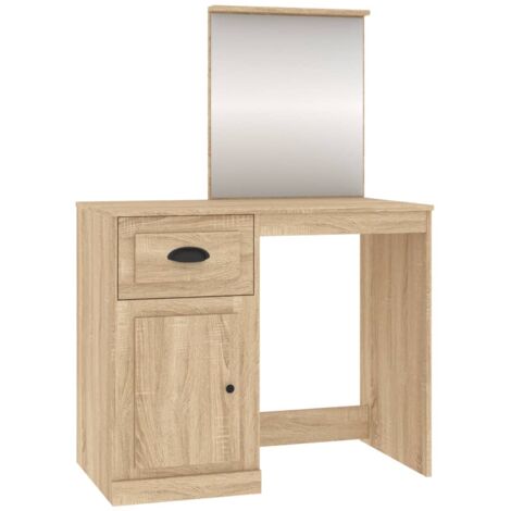 Coiffeuse avec miroir chêne sonoma 90x50x132,5 (1/5)