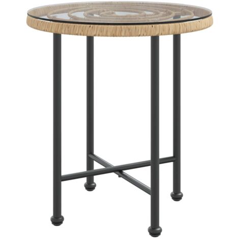 Table de salle à manger Ø50cm Verre trempé et acier (1/5)