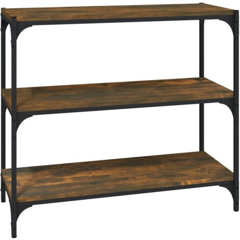 Bibliothèque Chêne fumé 80x33x70,5 Bois d'ingénierie et acier (1/5)