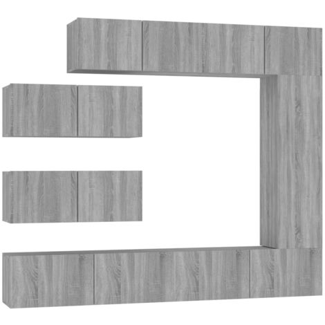 Ensemble de meubles TV 7 pcs Sonoma gris Bois d'ingénierie (1/5)