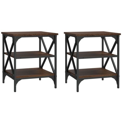 Tables d'appoint 2 pcs Chêne marron 40x42x50 Bois ingénierie (1/5)