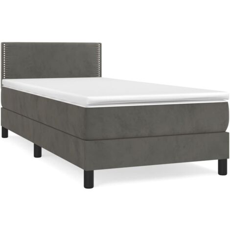 Sommier à lattes de lit avec matelas Gris foncé 100x200 (1/5)