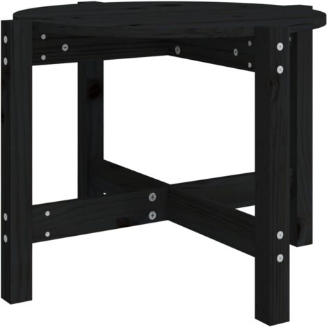 Table basse Noir Ø 62,5x45 Bois massif de pin (1/5)
