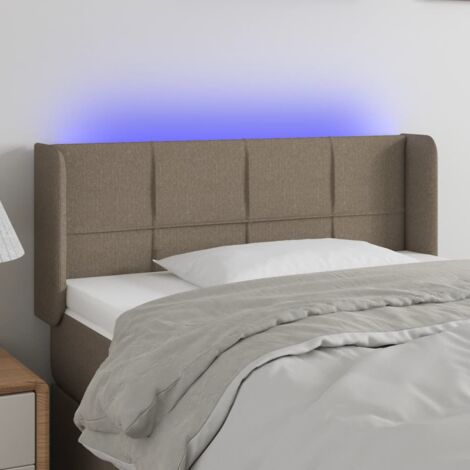 Tête de lit à LED Taupe 93x16x78-88 Tissu (1/5)