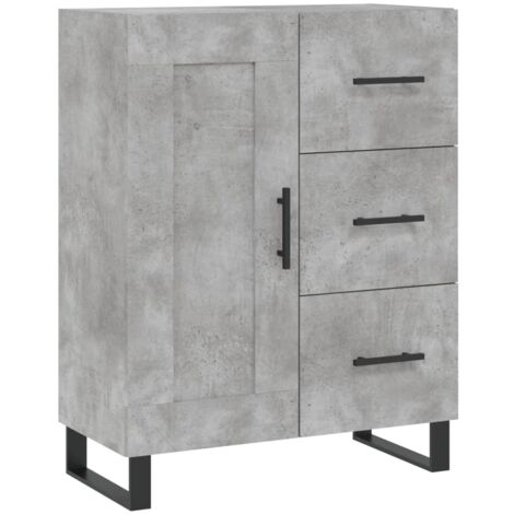 Buffet gris béton 69,5x34x90 bois d'ingénierie (1/5)