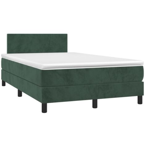 Sommier à lattes de lit avec matelas LED vert foncé 120x190 (1/5)