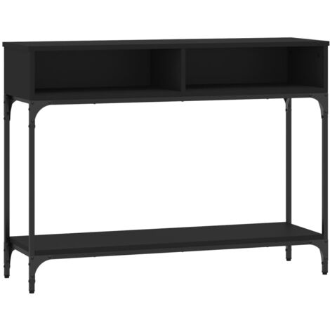 Table console noir 100x30,5x75 bois d'ingénierie (1/5)