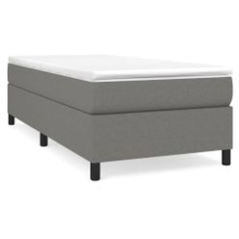 Sommier à lattes de lit avec matelas Gris foncé 90x200 Tissu (1/5)