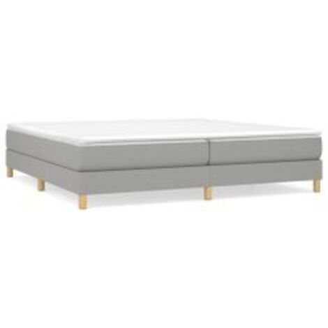 Sommier à lattes de lit avec matelas Gris clair 200x200 Tissu (1/5)