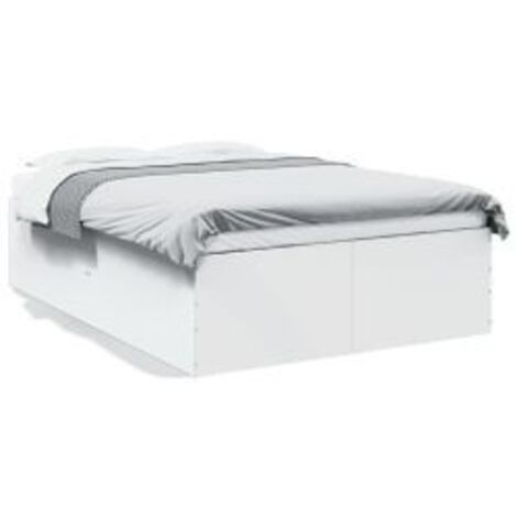Cadre de lit Blanc 120x190 bois d'ingénierie (1/5)