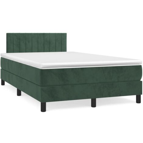 Sommier à lattes de lit avec matelas LED vert foncé 120x190 (1/5)