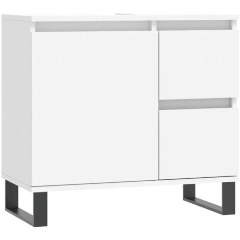Armoire de salle de bain blanc 65x33x60 bois d'ingénierie (1/5)