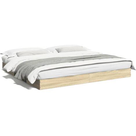 Cadre de lit chêne sonoma 180x200 bois d'ingénierie (1/5)
