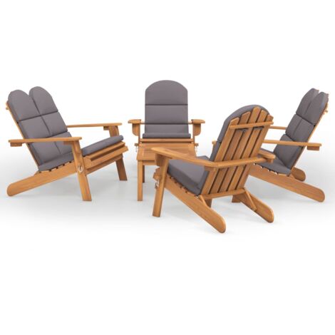 Ensemble de salon de jardin Adirondack 5 pcs bois acacia solide (1/5)