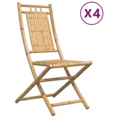 Chaises pliables de jardin lot de 4 46x66x99 bambou (1/5)