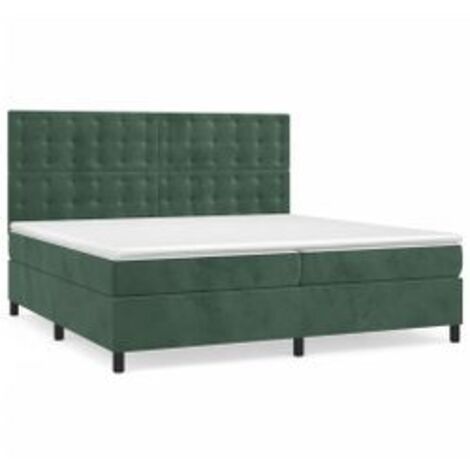 Sommier à lattes de lit et matelas Vert foncé 200x200 Velours (1/5)