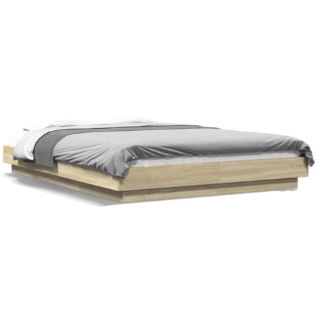 Cadre de lit chêne sonoma 140x200 bois d'ingénierie (1/5)