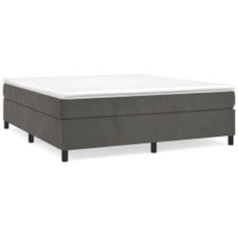 Sommier à lattes de lit et matelas Gris foncé 160x200 Velours (1/5)