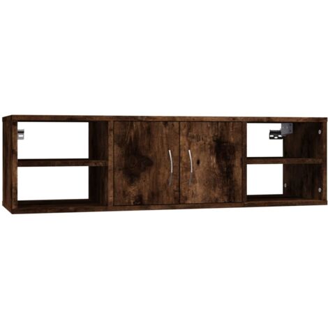 Étagère murale chêne fumé 102x30x29 bois d'ingénierie (1/5)