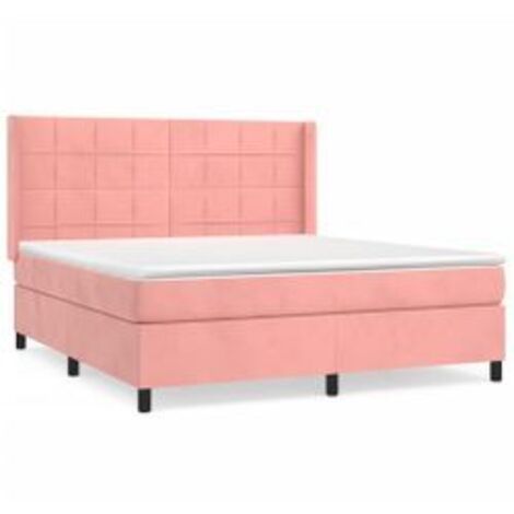 Sommier à lattes de lit avec matelas Rose 160x200 Velours (1/5)