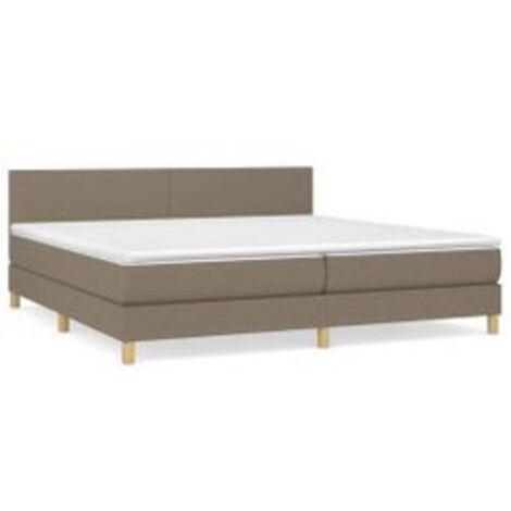 Sommier à lattes de lit avec matelas Taupe 200x200 Tissu (1/5)