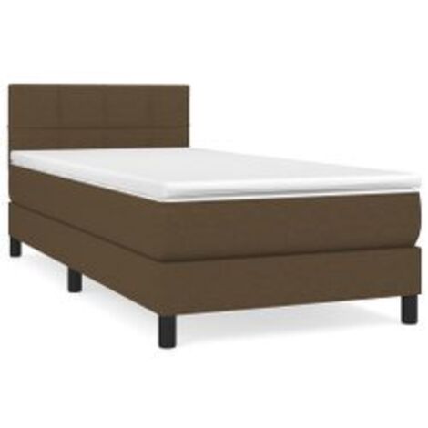 Sommier à lattes de lit avec matelas Marron foncé 90x190 (1/5)