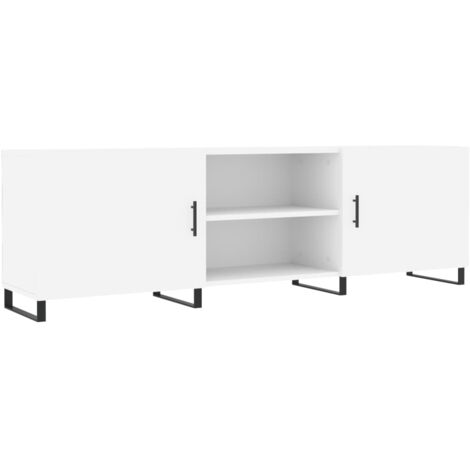 Meuble TV blanc 150x30x50 bois d'ingénierie (1/5)