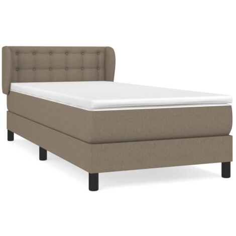 Sommier à lattes de lit avec matelas Taupe 90x190 Tissu (1/5)