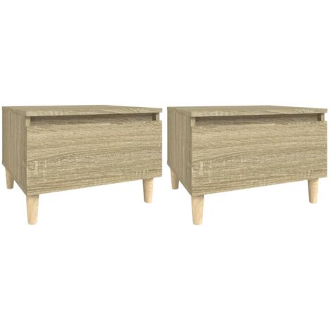 Tables d'appoint 2 pcs Chêne sonoma 50x46x35 Bois ingénierie (1/5)